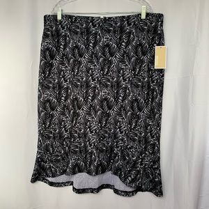 Michael Kors Skirt Peplum Hem Black Green Low High